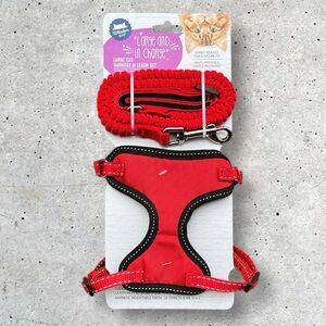 Whisker City Cat Harness and Leash Set Red & Black Large